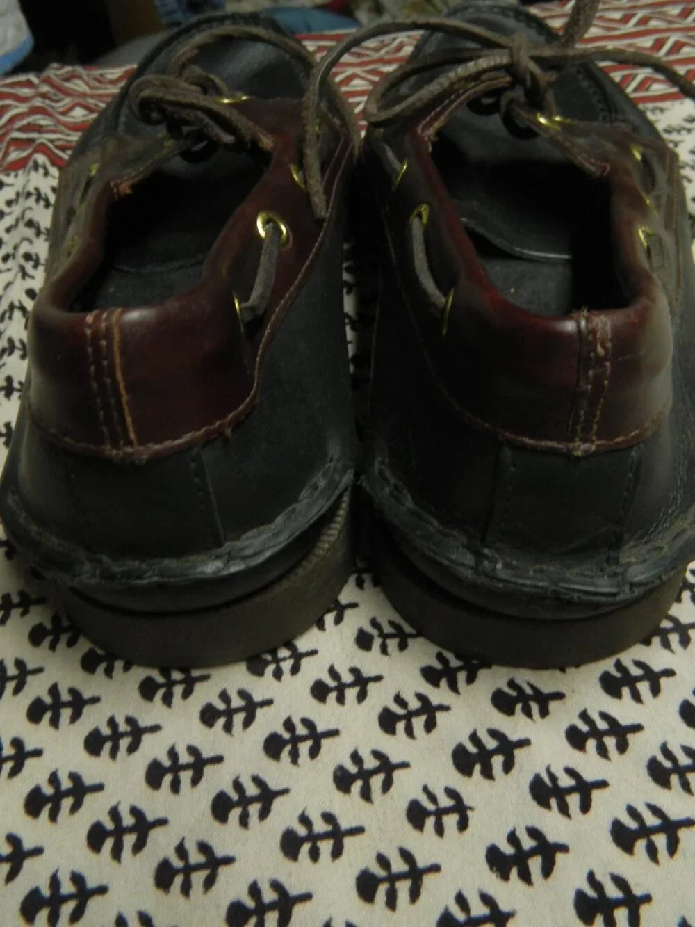 Sperry Top-Sider Men’s Boat Shoes US 10 M Leather Lace-Up Black with Brown
